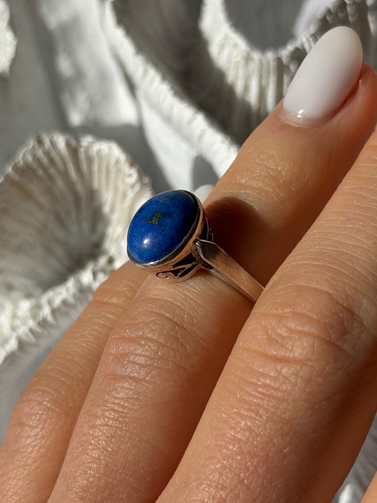 Vintage 925 Sterling Silver Sodalite Ring Size 4.5