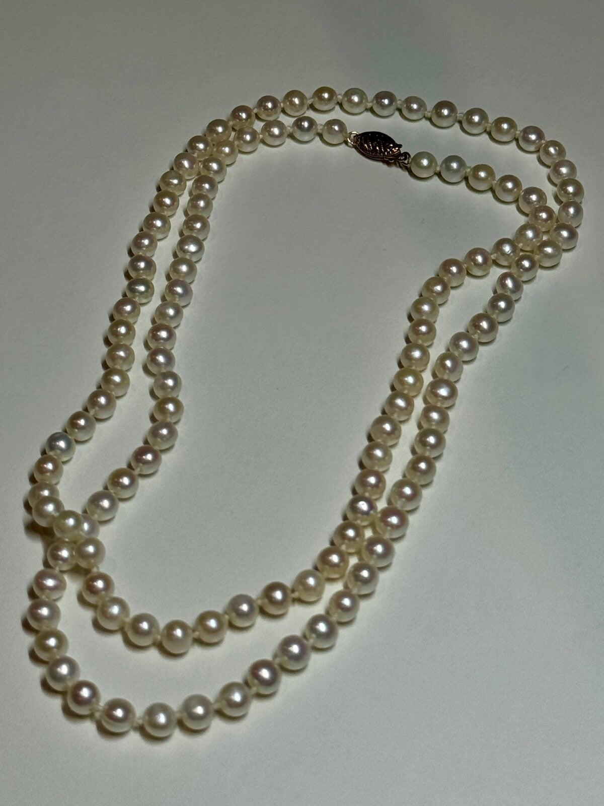 14K Yellow Gold Freshwater Pearl Necklace Length 30 Inch
