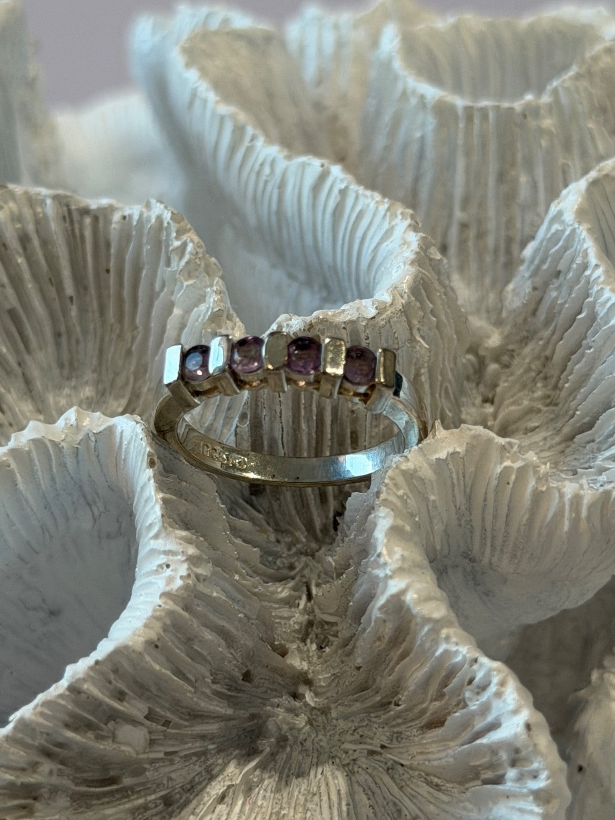 925 Sterling Silver Amethyst Ring Size 7