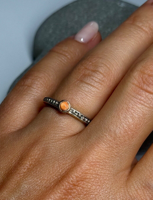 925 Sterling Silver Agate Ring Size 6