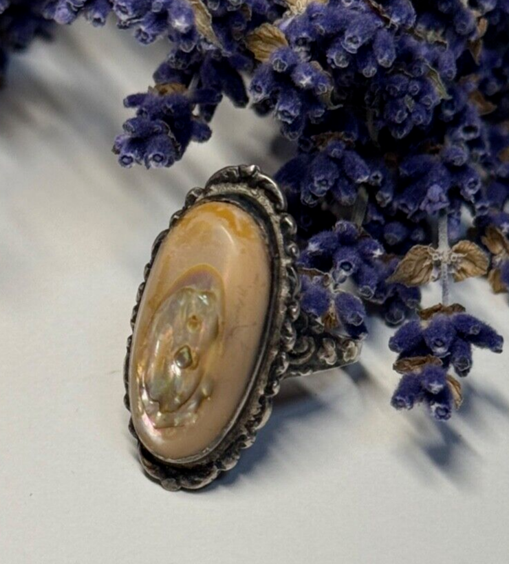925 Sterling Silver Haliotis Ring Size 6.5