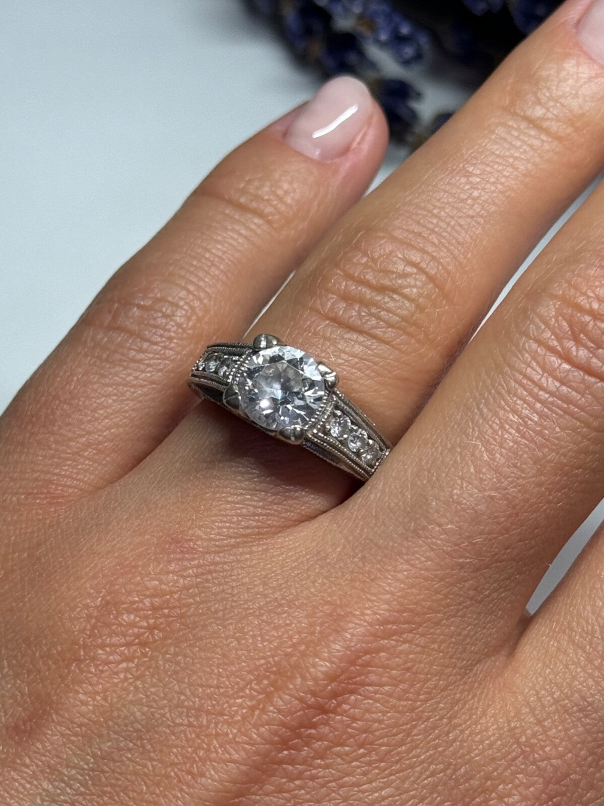 925 Sterling Silver CZ Ring Size 6