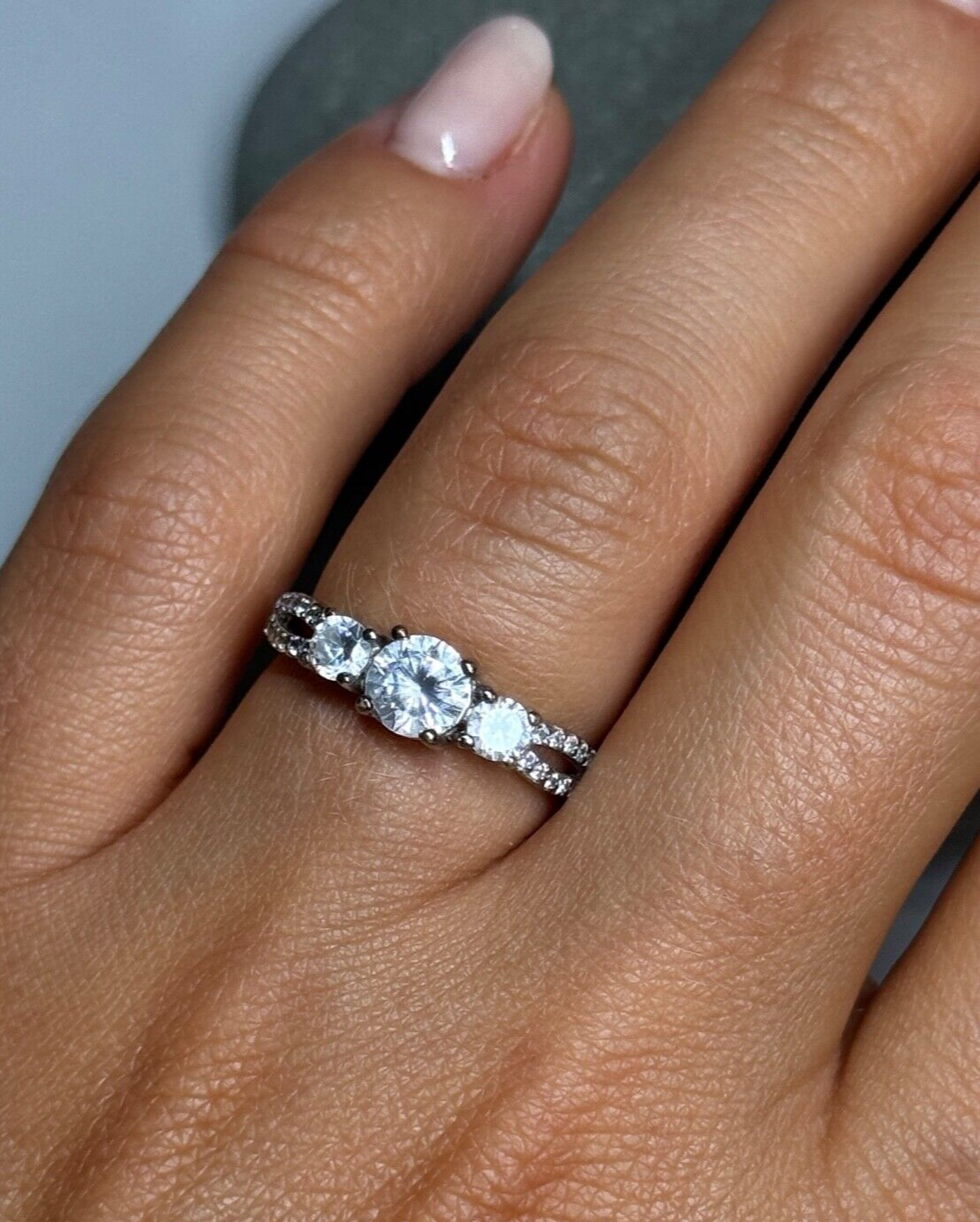 925 Sterling Silver CZ Ring Size 6.5