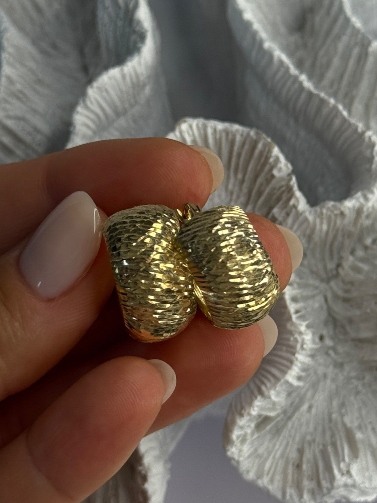 Aesthetic Italy 925 Sterling Silver Gold Plated Earrings Length 0.80 Inch