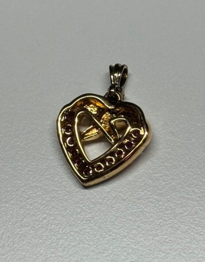 925 Sterling Silver Gold Plated Spinel Heart Pendant