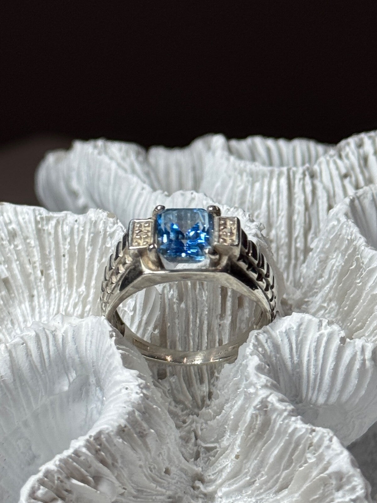925 Sterling Silver Spinel Men'S Ring Size 8.5