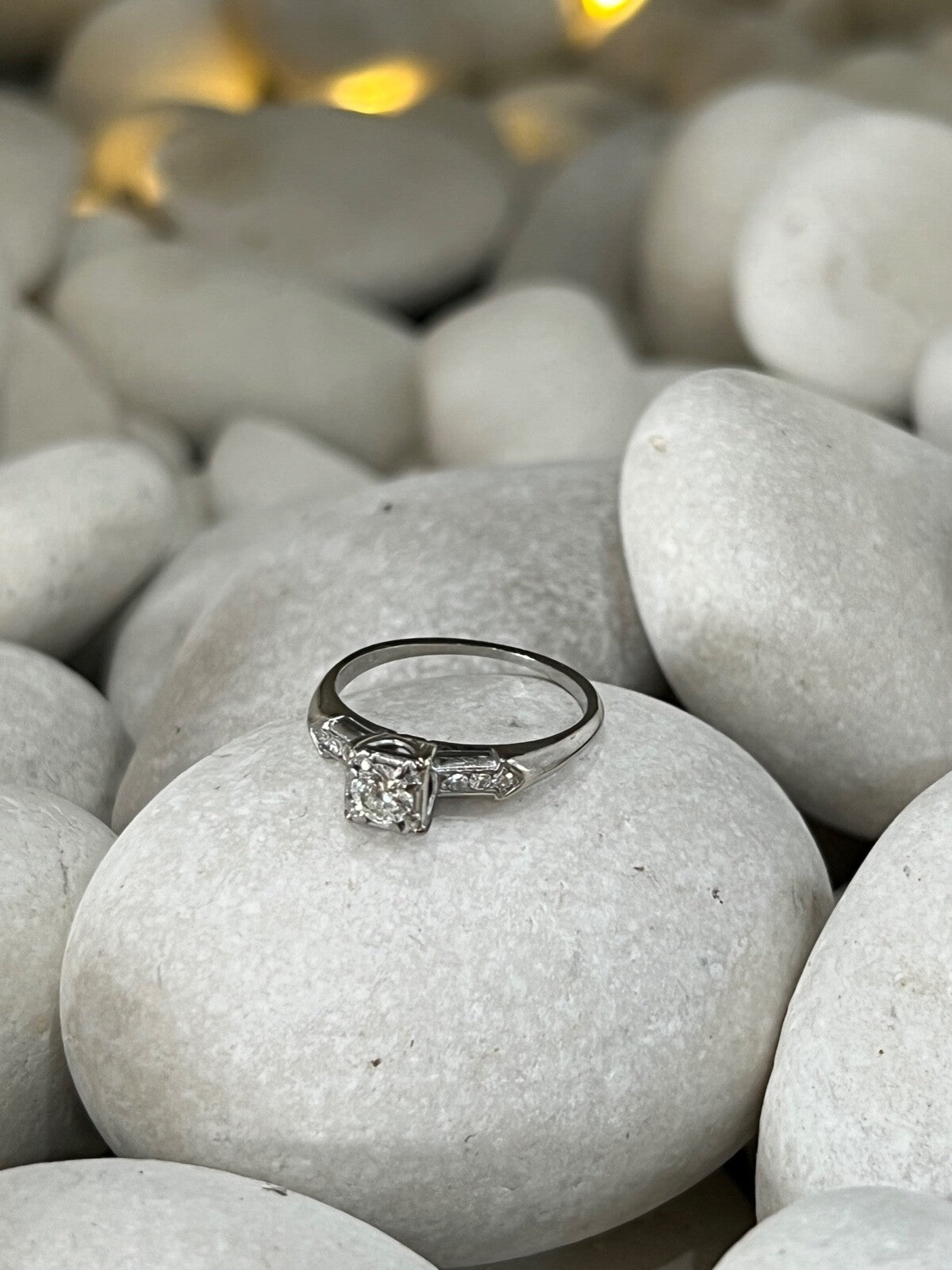 Jabel 18K White Gold Diamonds Ring Size 4.5