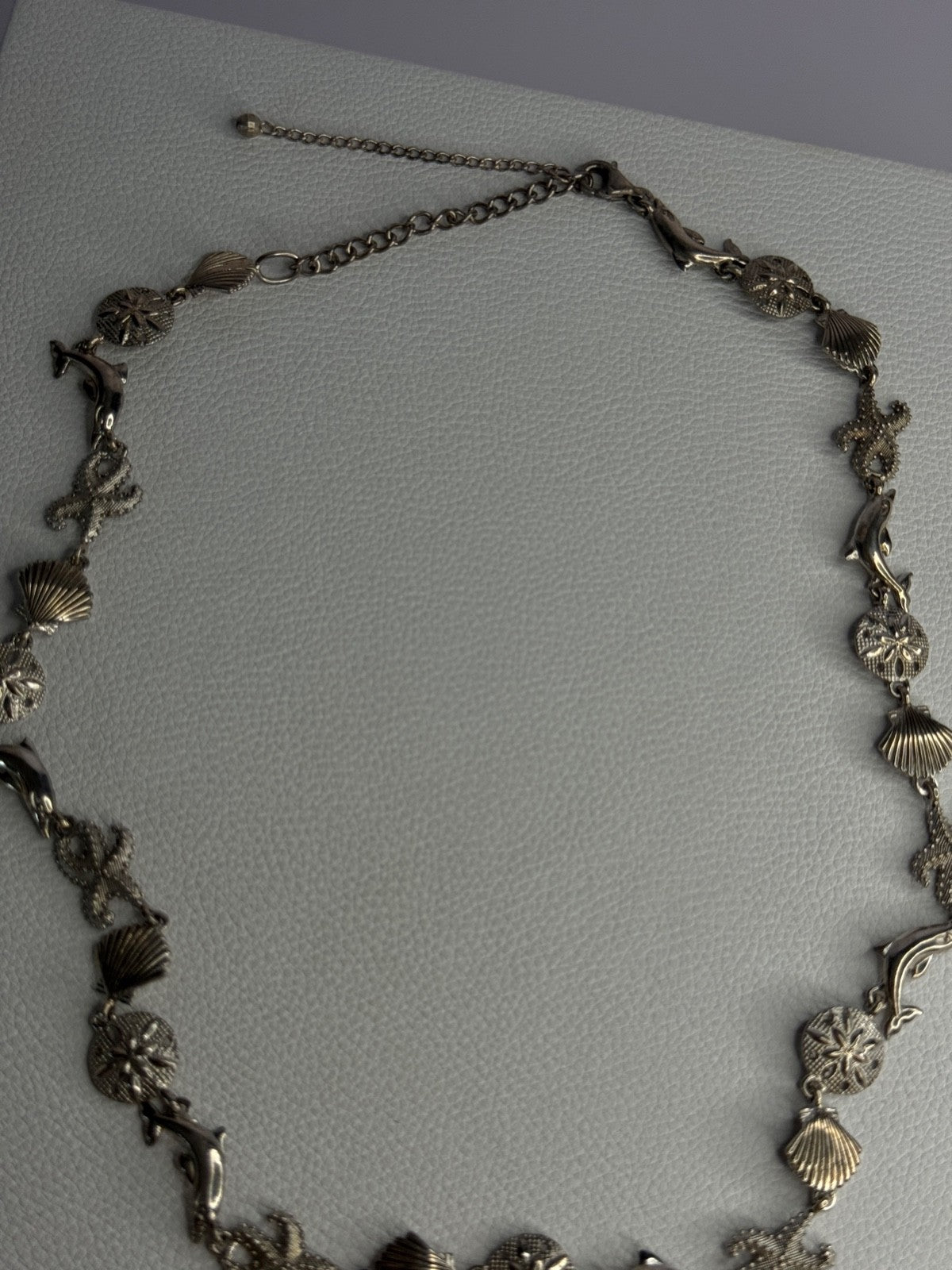 925 Sterling Silver Ocean Style Necklace Length 21/ 19 Inch