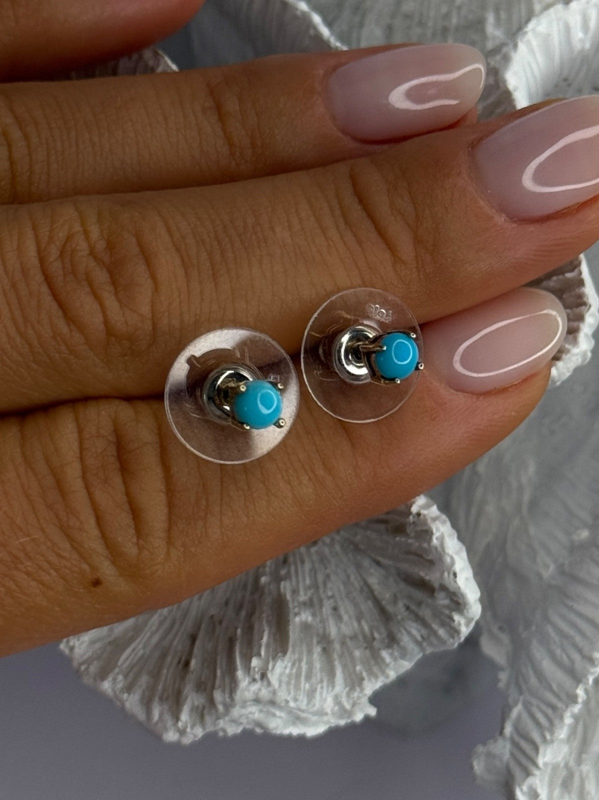 925 Sterling Silver Turquoise Stud Earrings