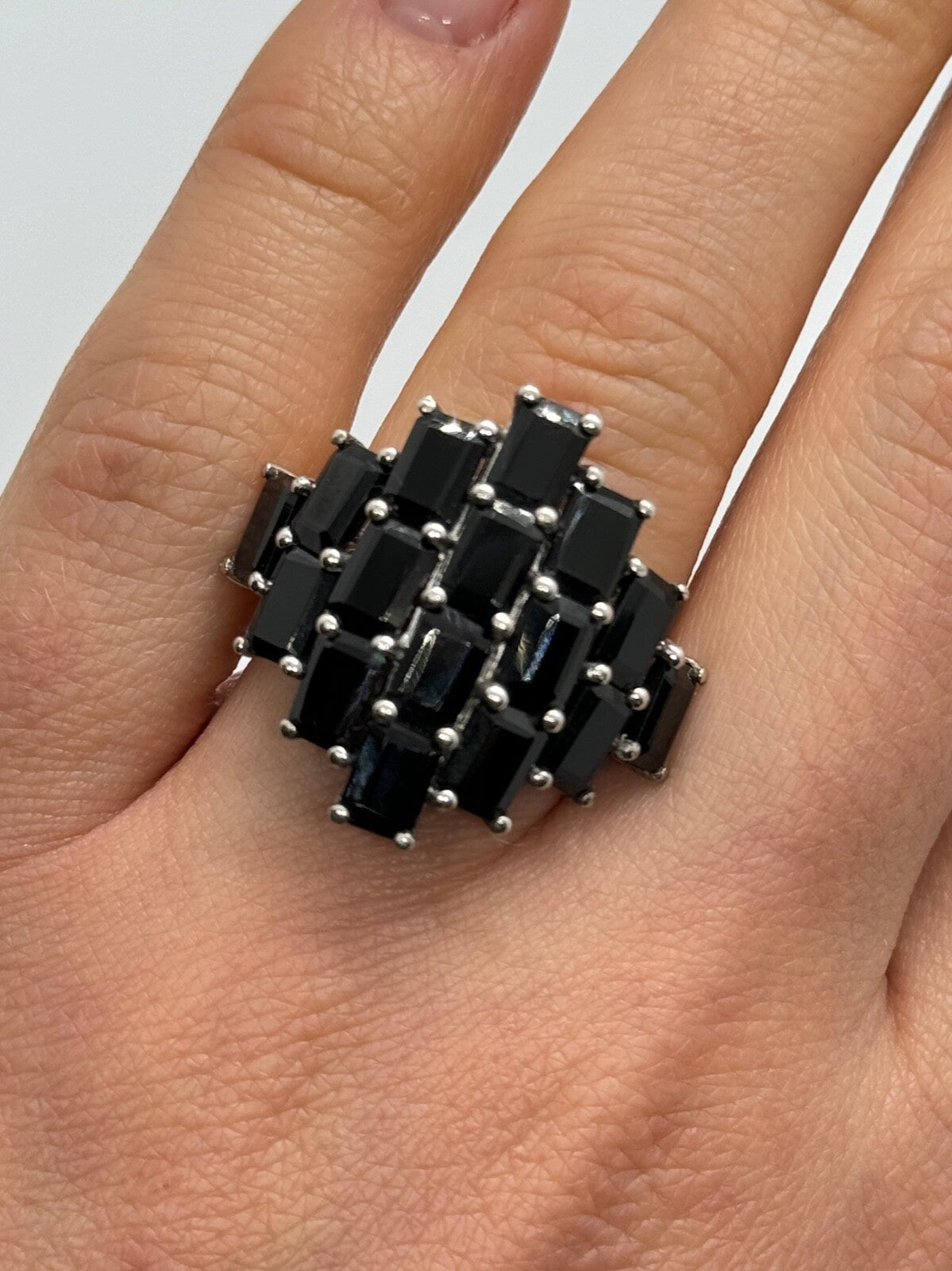 925 Sterling Silver Tourmaline Ring Size 5.5