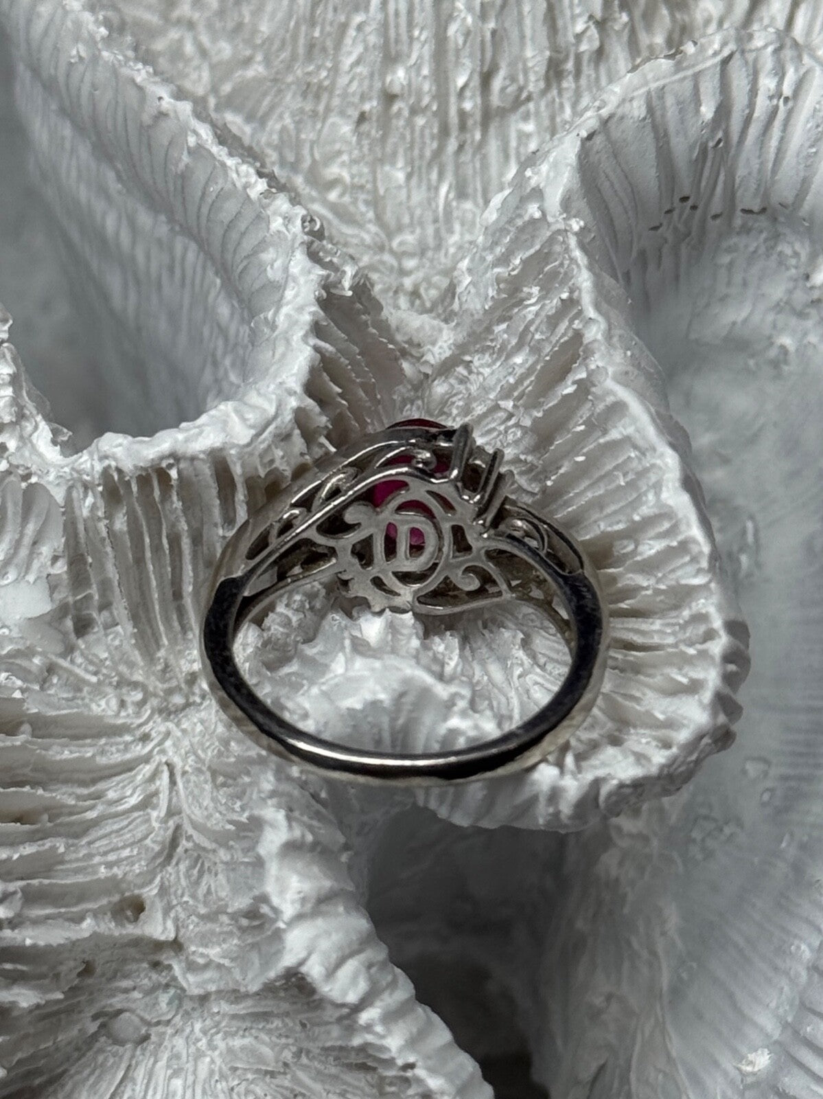925 Sterling Silver & 10k Yellow Gold Ruby Ring Size 6