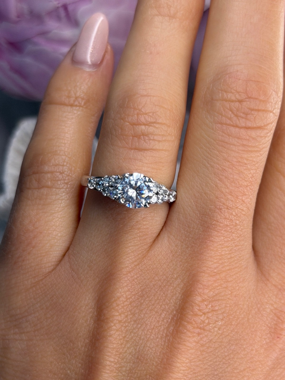 GOC 925 Sterling Silver tcw 1.80 Cz Ring Size 7