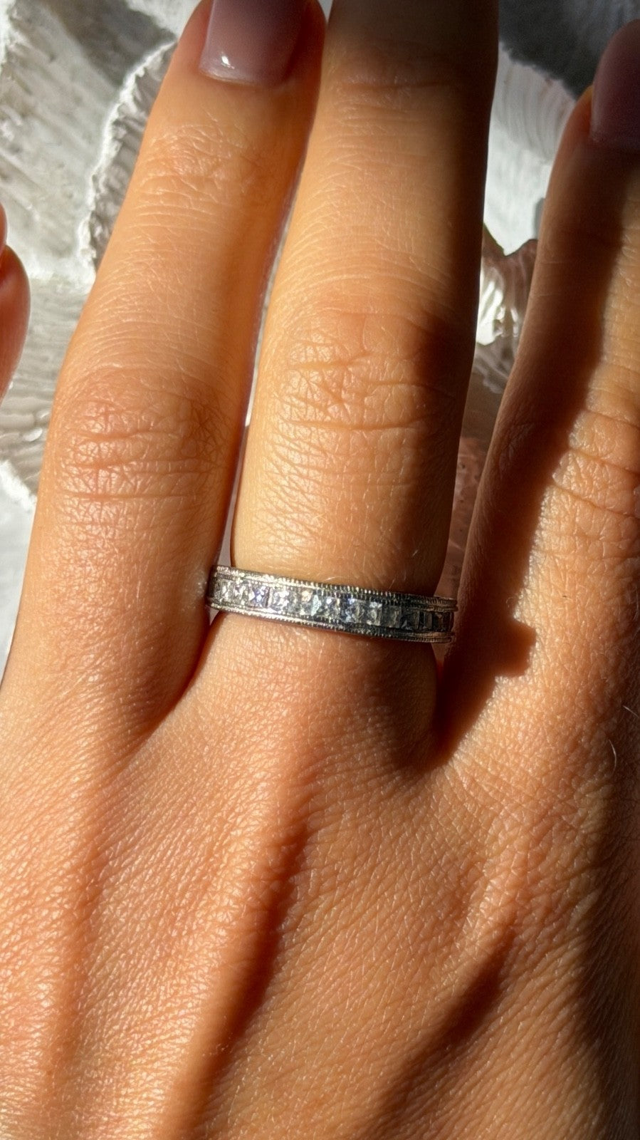 Beautiful 925 Sterling Silver Cz Ring Size 8