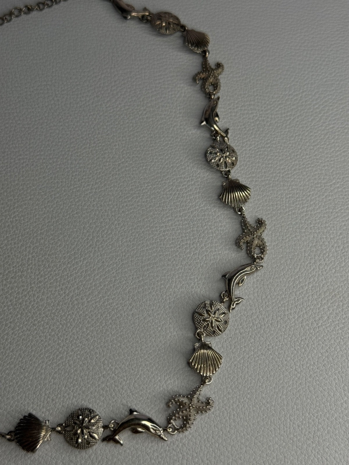 925 Sterling Silver Ocean Style Necklace Length 21/ 19 Inch