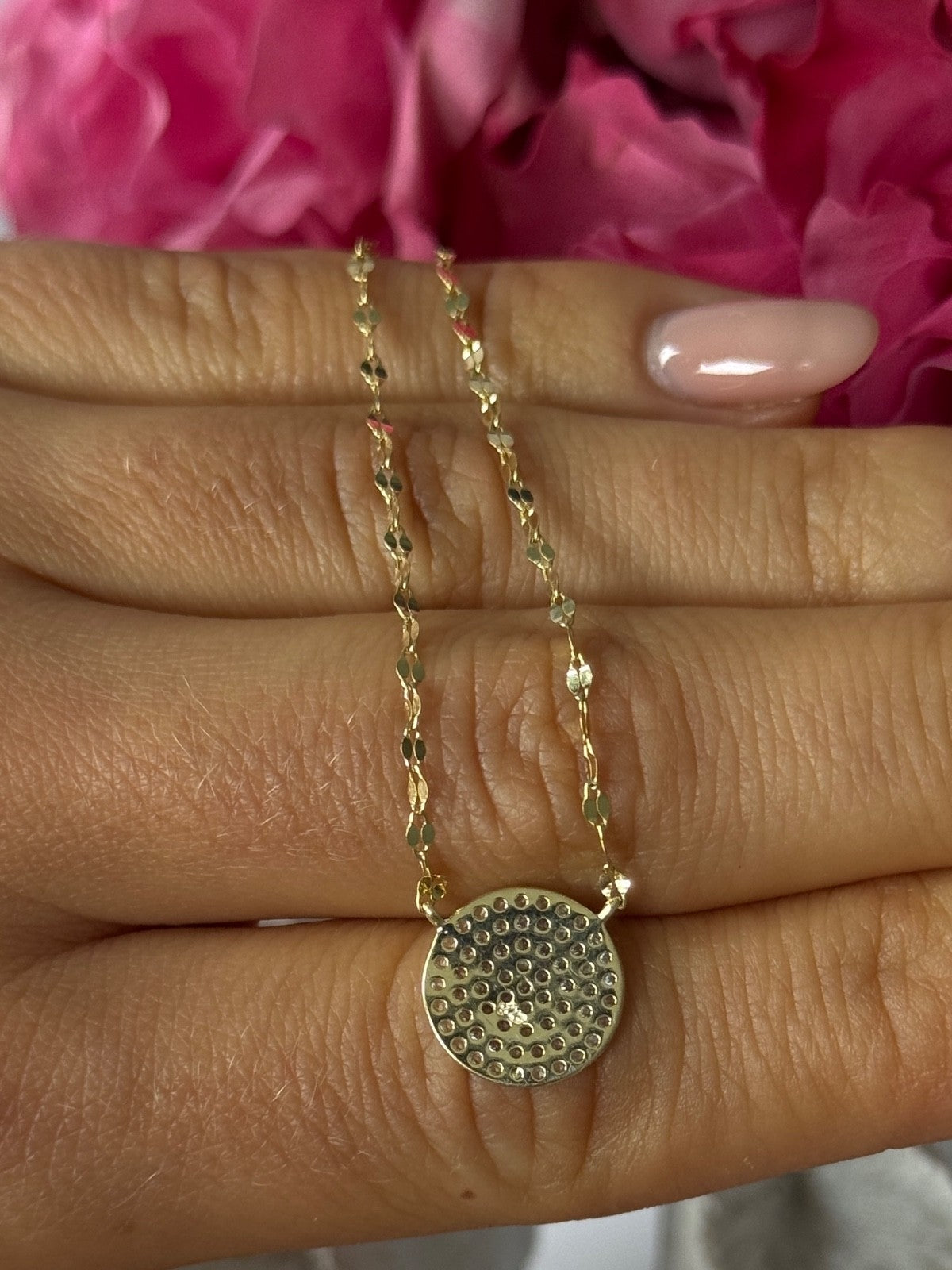 925 Sterling Silver Gold Plated Cz Necklace Length 16/18 inch
