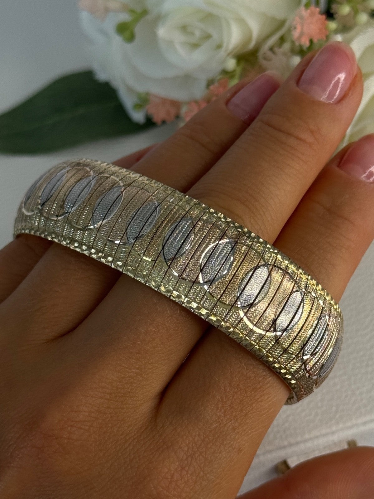 Italy Milor 925 Sterling Silver Gold Plated Bracelet Length 7.5 Inch
