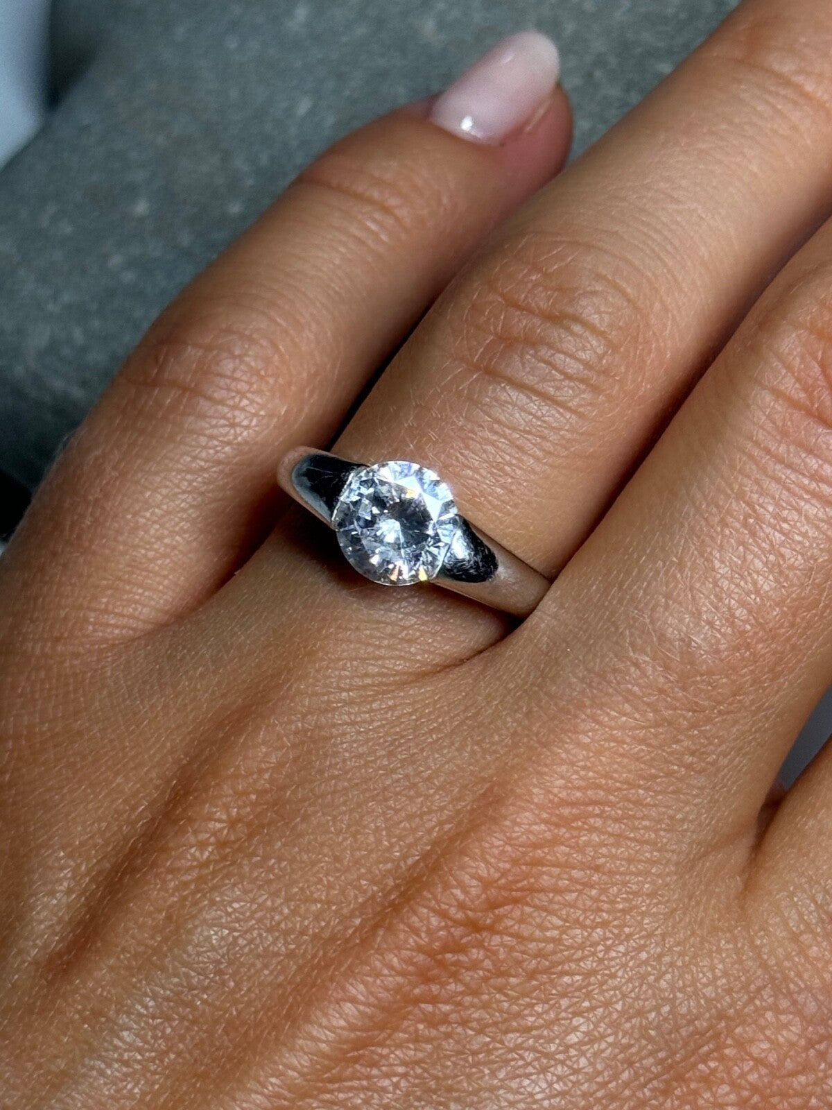 925 Sterling Silver CZ Ring Size 7.5