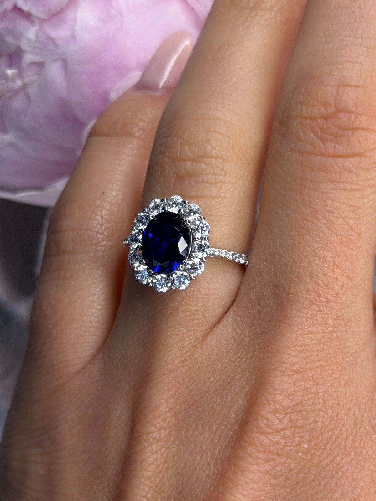 925 Sterling Silver Crystals Swarovski Ring Size 6
