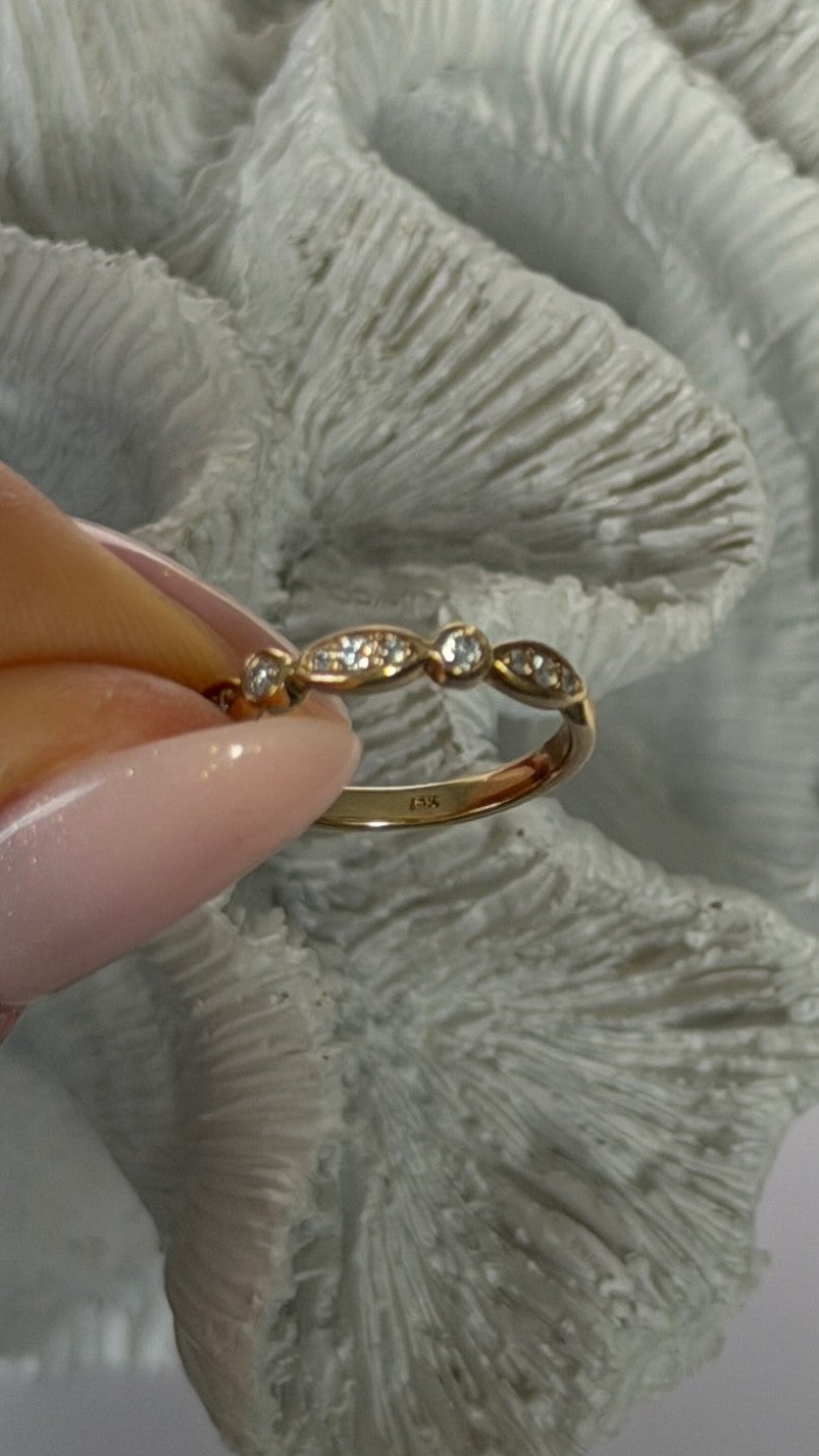 14K Yellow Gold Diamond 0.33 ct Ring Size 4.5