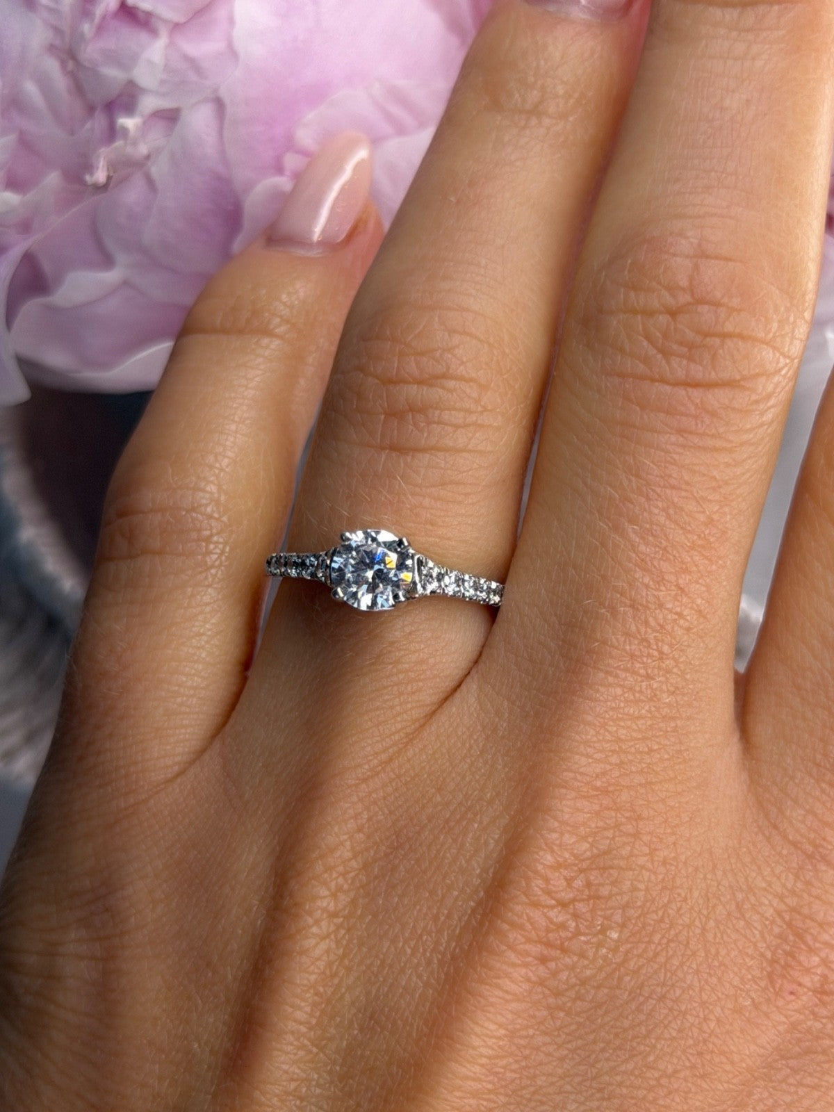 GOC 925 Sterling Silver tcw 1.33 Cz Ring Size 7