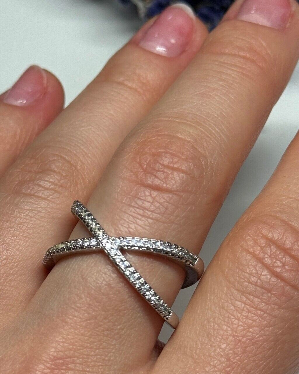 925 Sterling Silver CZ Ring Size 8.5