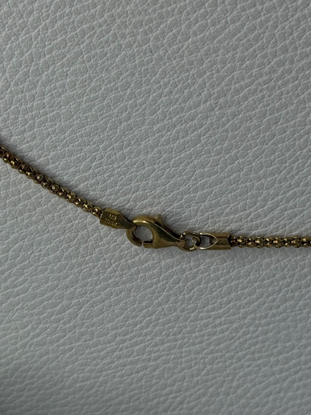 925 Sterling Silver Gold Plated Italy Lirm Necklace Chain Length 22 Inch