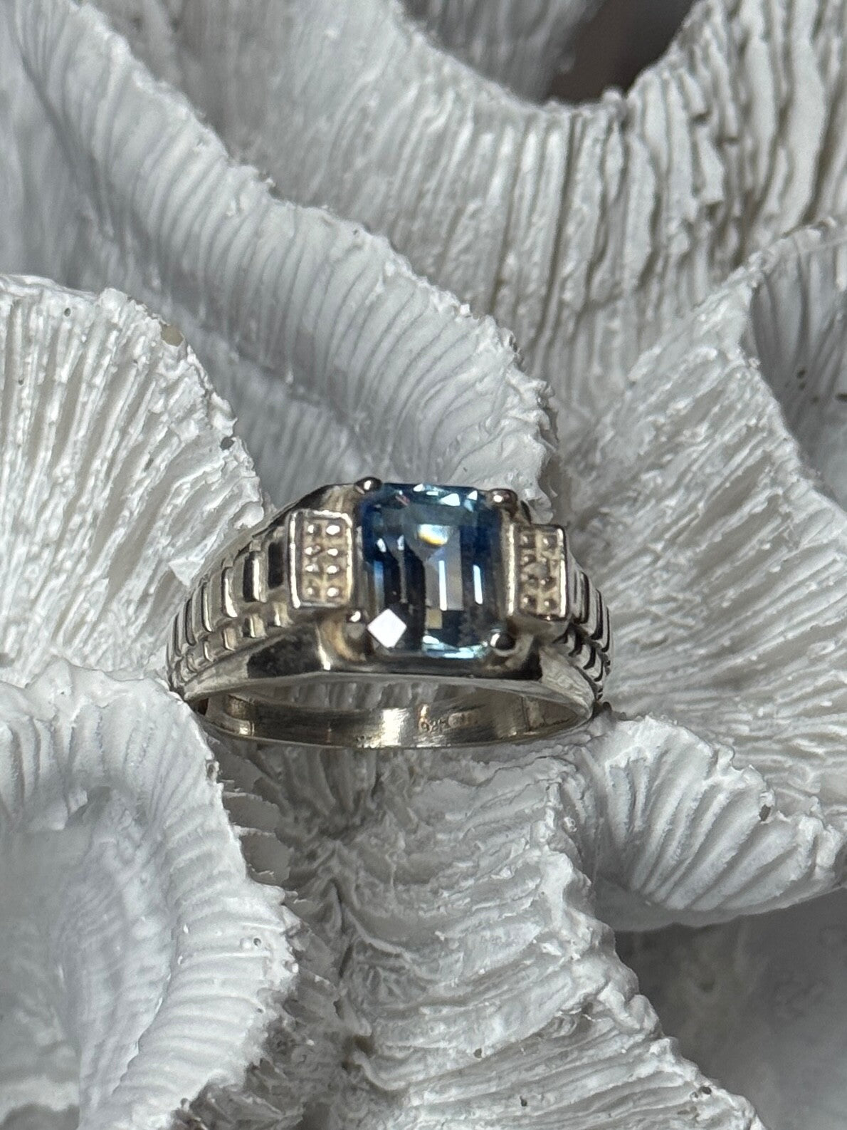 925 Sterling Silver Spinel Men'S Ring Size 8.5
