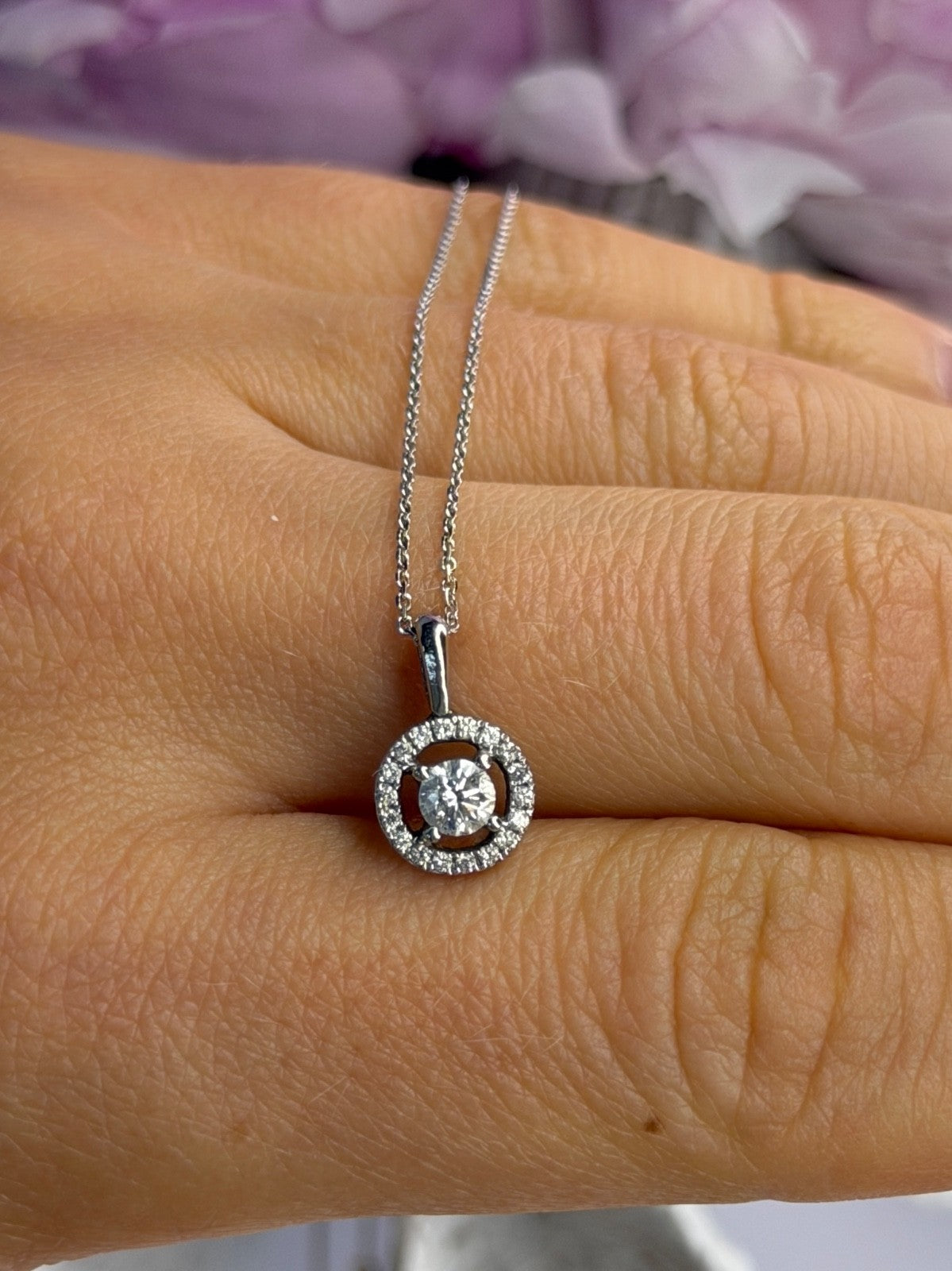 14K White Gold Diamonds tcw 0.36 ct Necklace