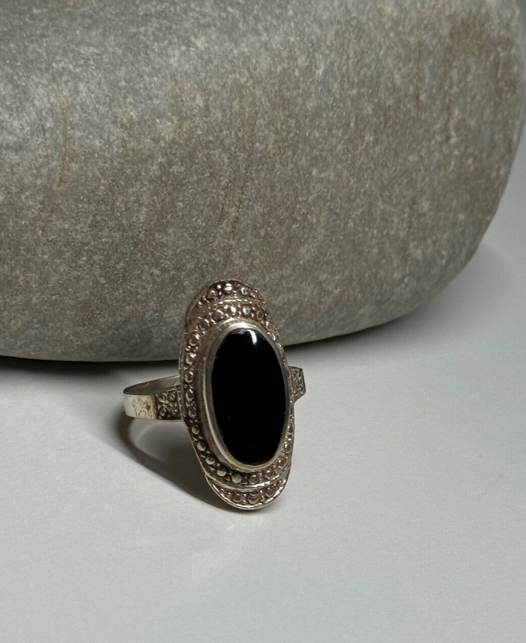 925 Sterling Silver Onyx Ring Size 5.5
