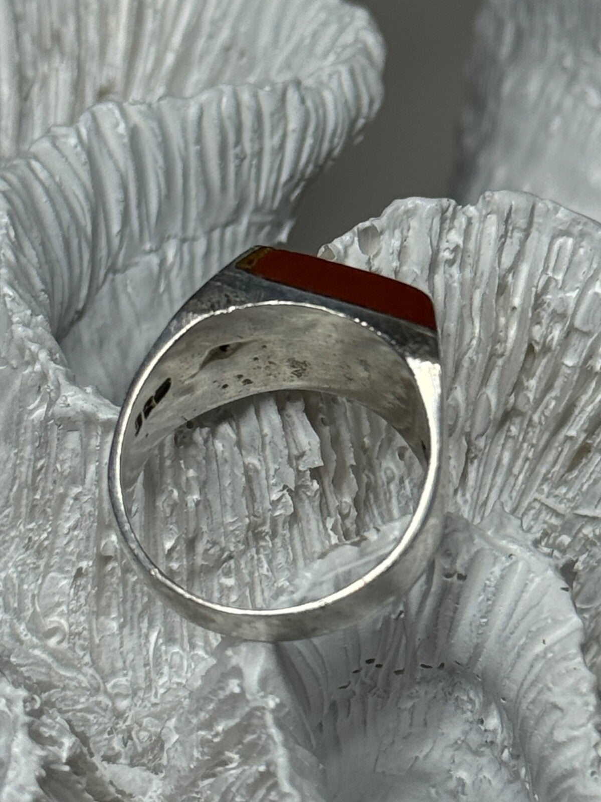 925 Sterling Silver Agate Ring Size 7