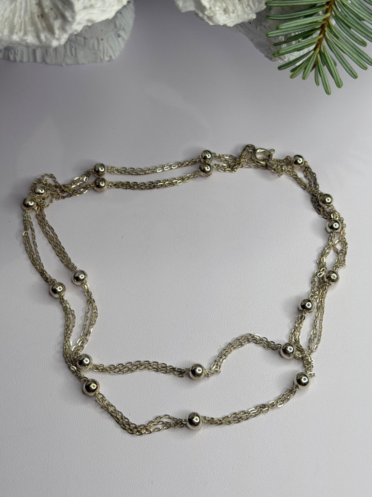 Elegant Italy 925 Sterling Silver Necklace Length 23 Inch