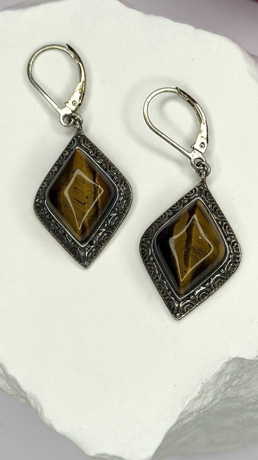 Artisan Collection 925 Sterling Silver Tiger's Eye Earrings