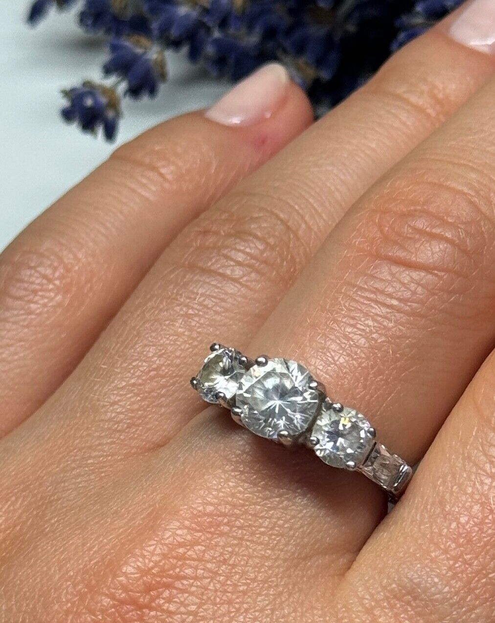 925 Sterling Silver CZ Ring Size 7.5