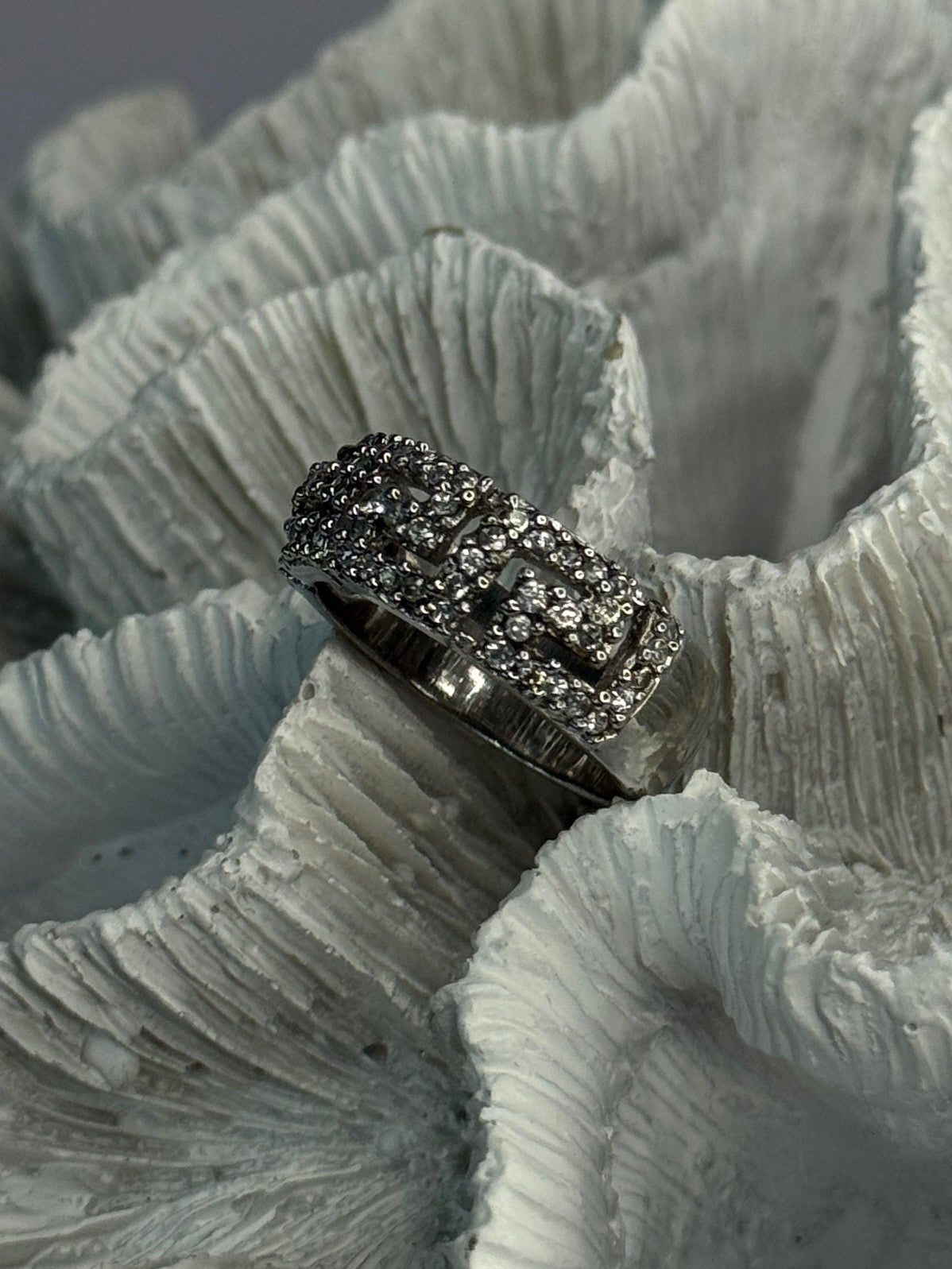 Elegant Design 925 Sterling Silver Beryl Ring Size 7.5