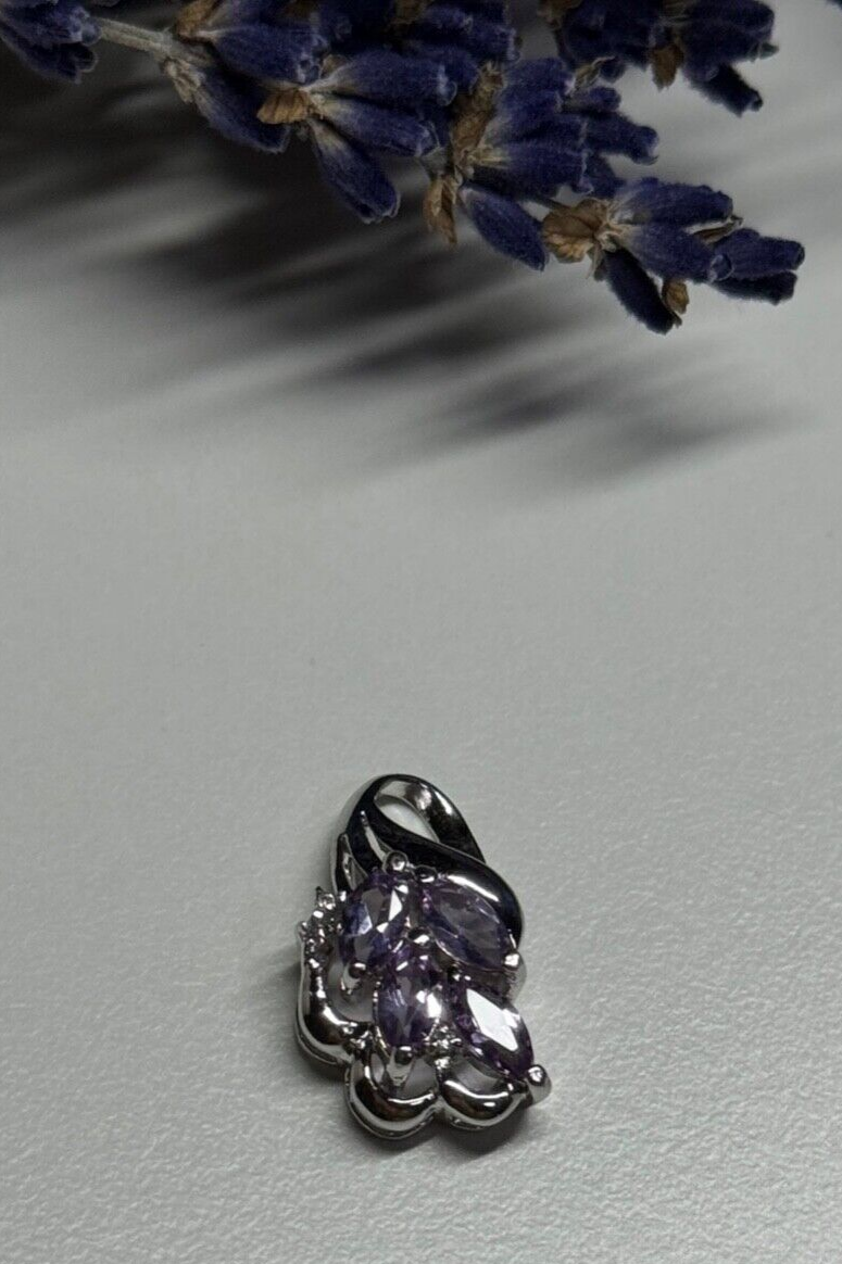 925 Sterling Silver Tanzanite & Diamond Pendant