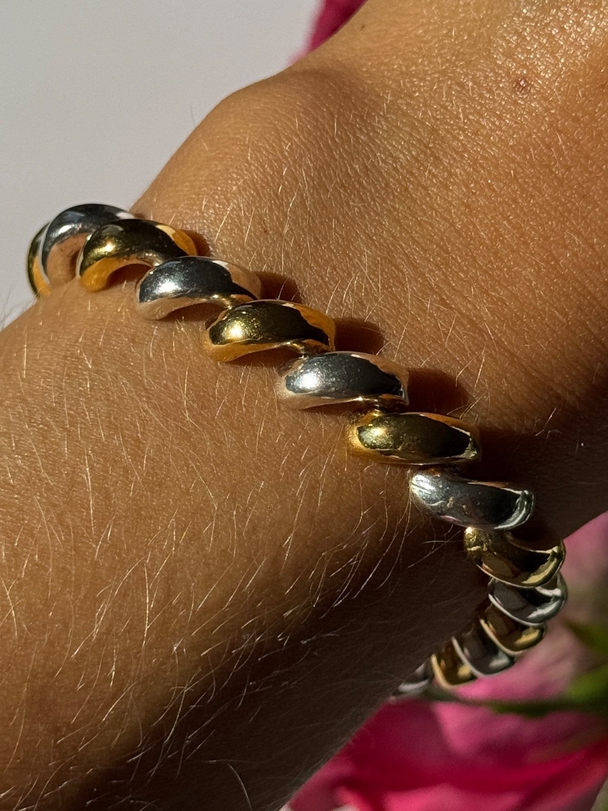 Italy Milor 925 Sterling Silver Gold Plated Bracelet 7 Inch