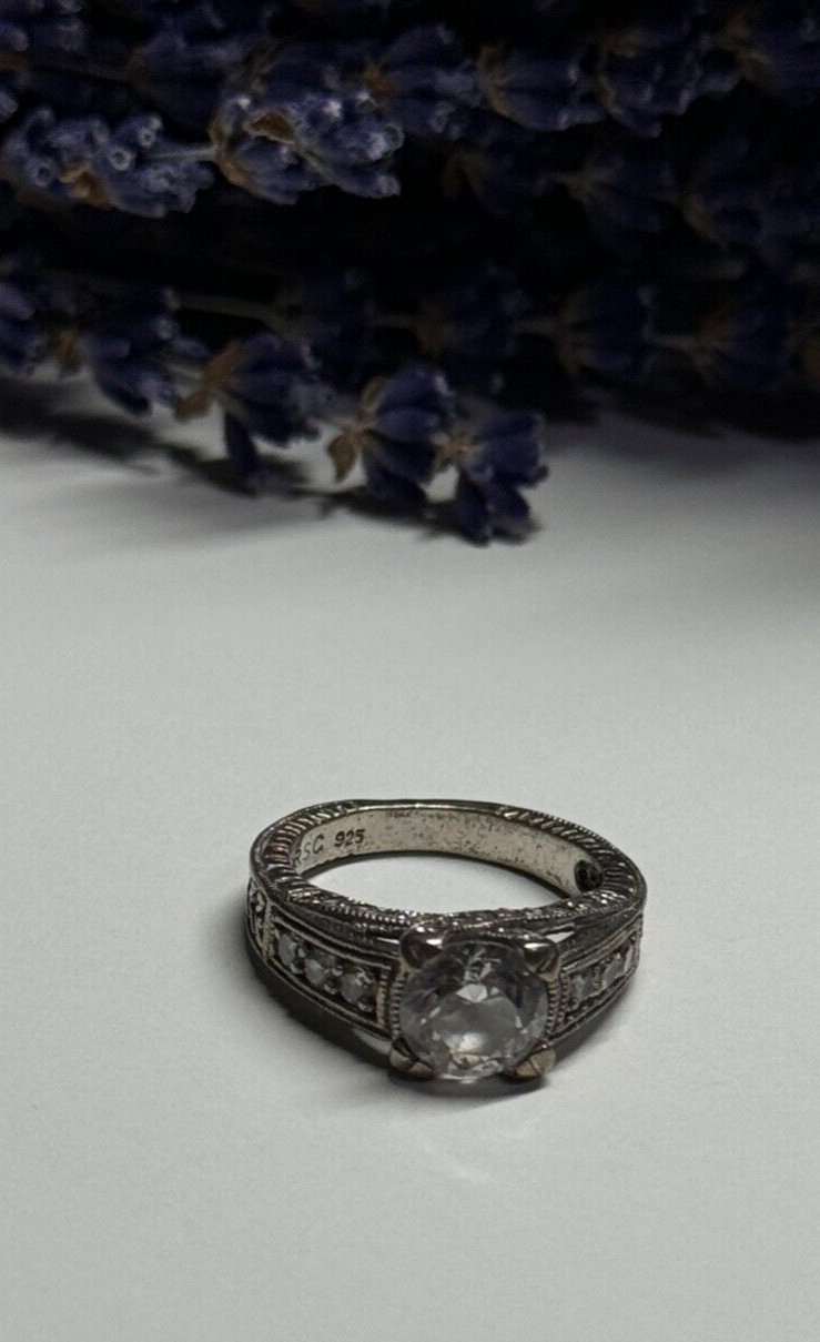 925 Sterling Silver CZ Ring Size 6