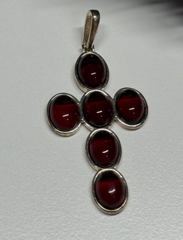 925 Sterling Silver Agate Cross