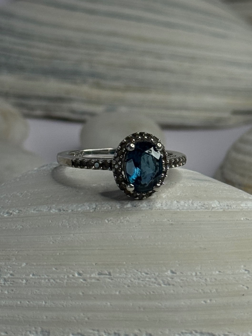 925 Sterling Silver Spinel & Beryl Ring Size 7