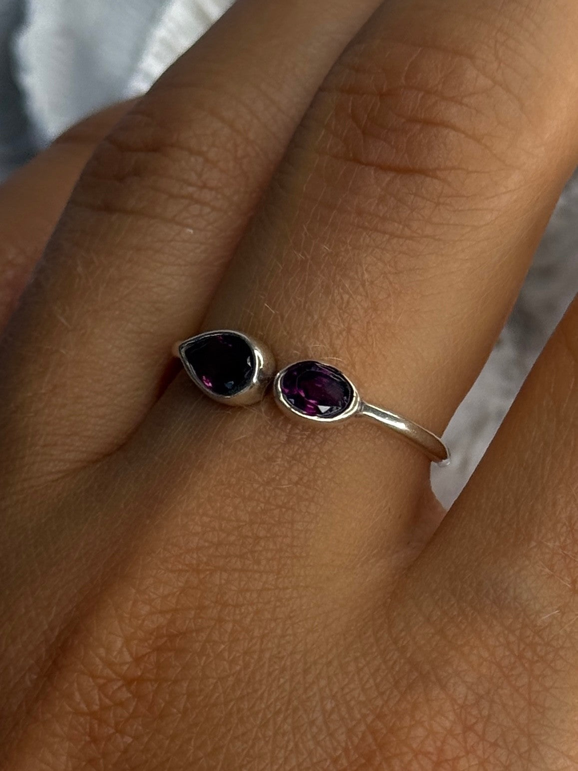 925 Sterling Silver Purple Tourmaline Ring Sizable