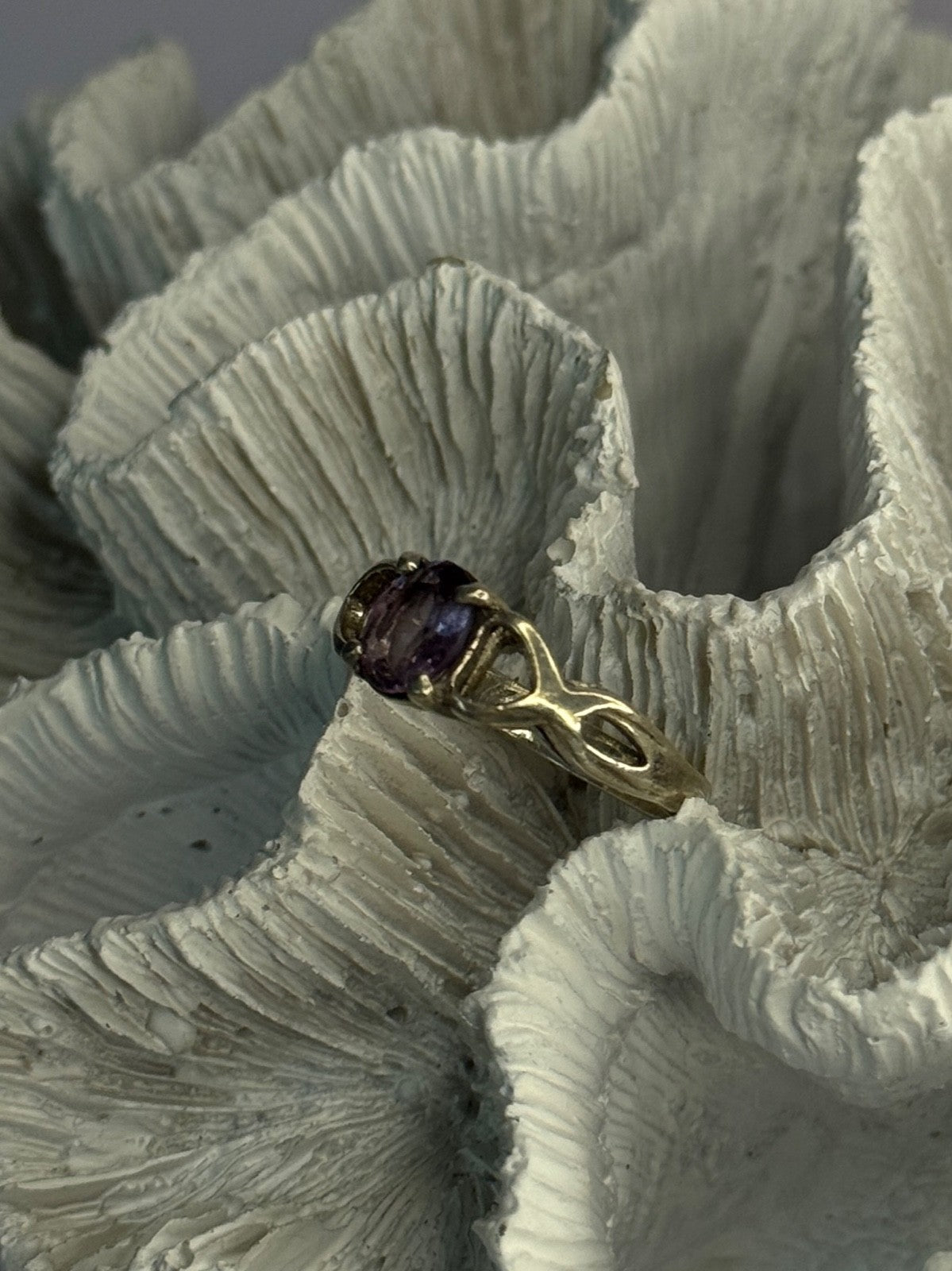 925 Sterling Silver Amethyst Ring Size 9.5