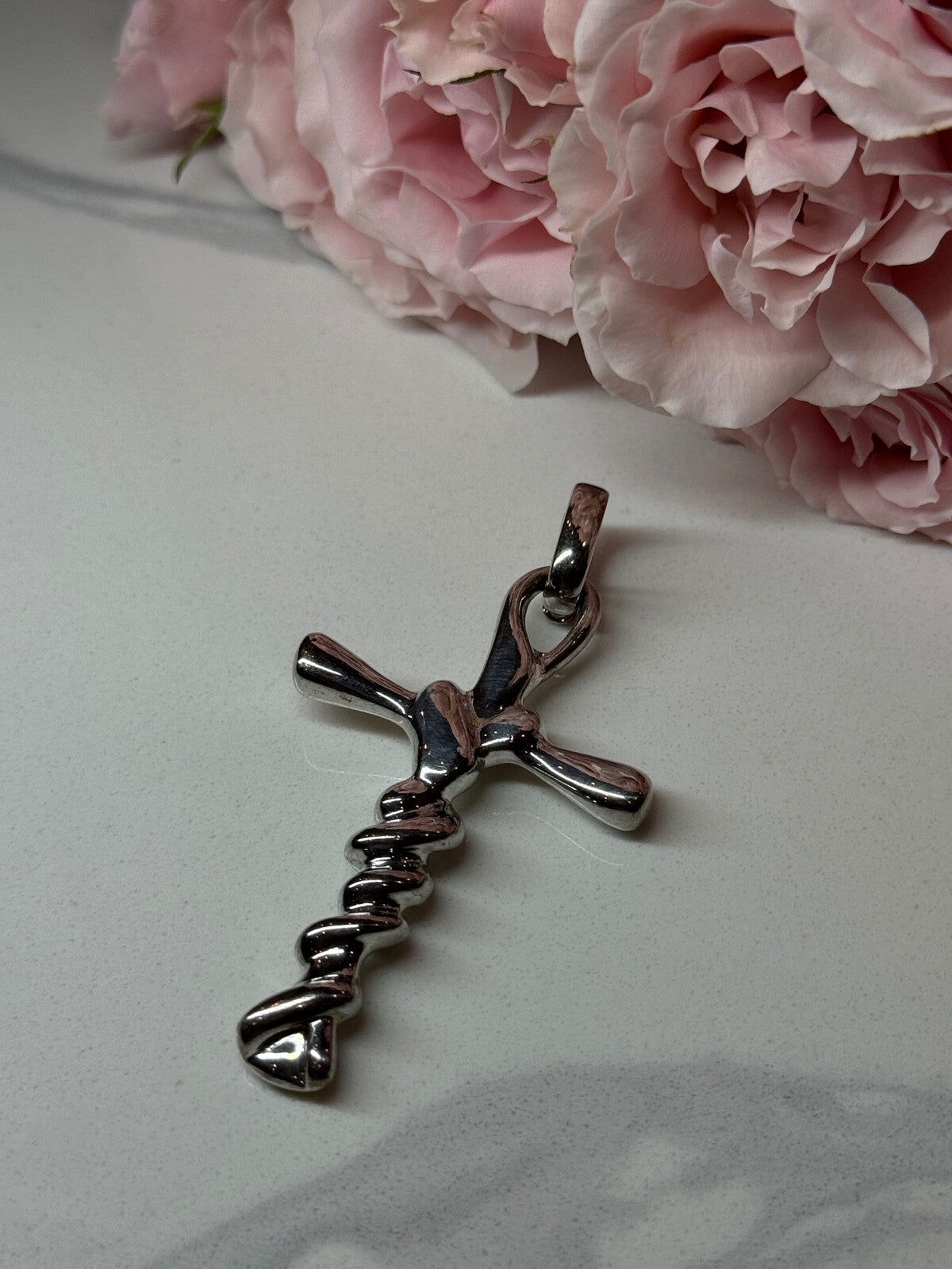 925 Sterling Silver Cross Length 3 in