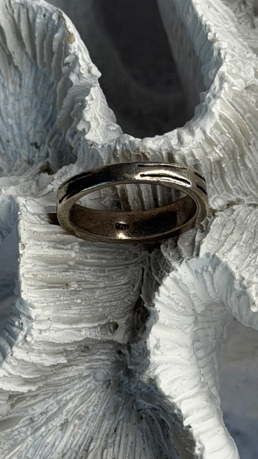 Vintage Religious 925 Sterling Silver Ithes 4:3-4 Ring Size 4.5