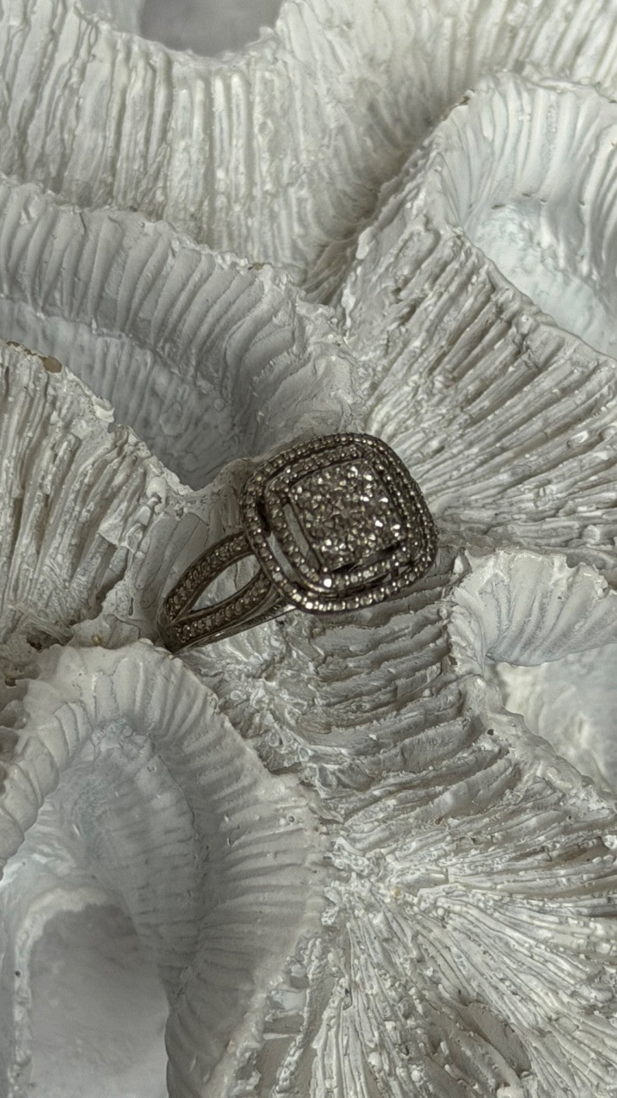 Beautiful 925 Sterling Silver Diamond Ring Size 7