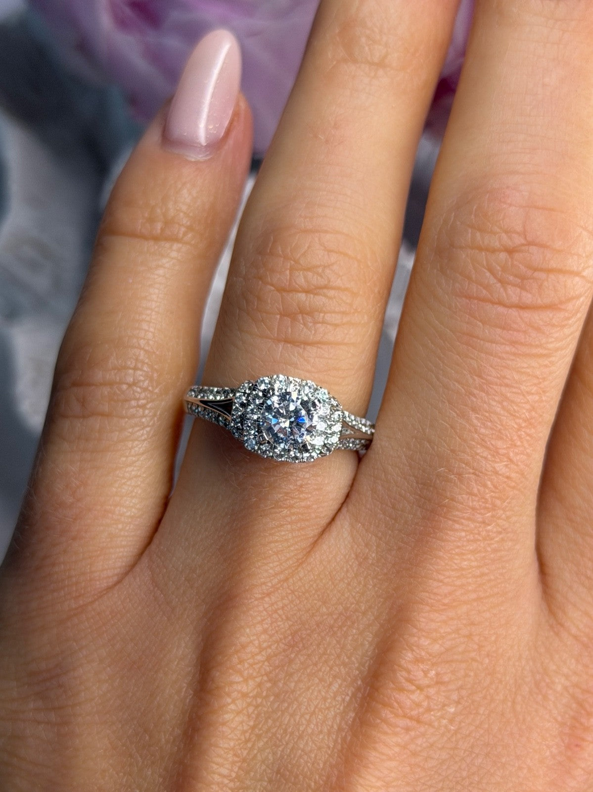 GOC 925 Sterling Silver tcw 1.34 Cz Ring Size 7