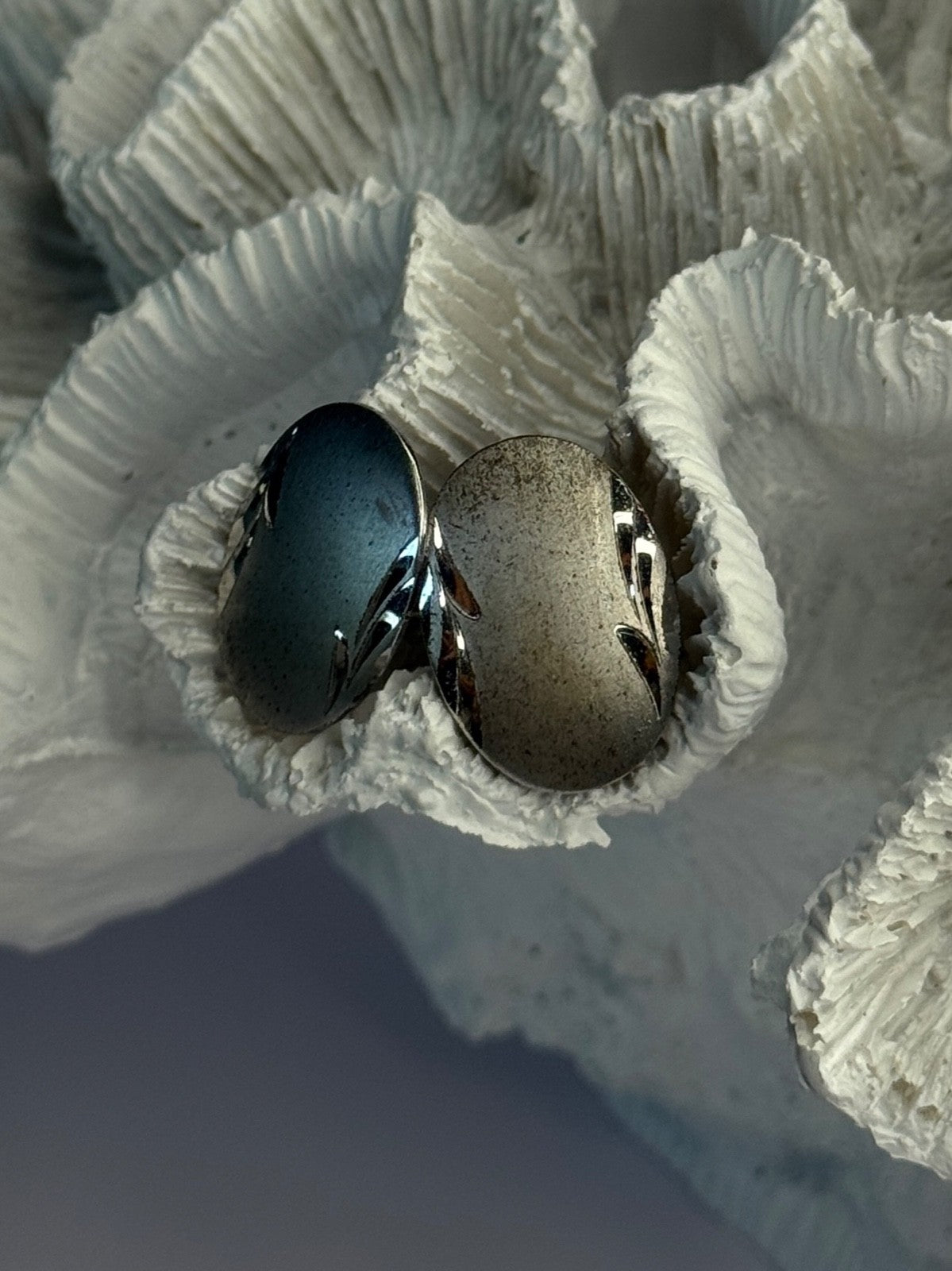 Vintage 925 Sterling Silver Cufflinks Oval Shape