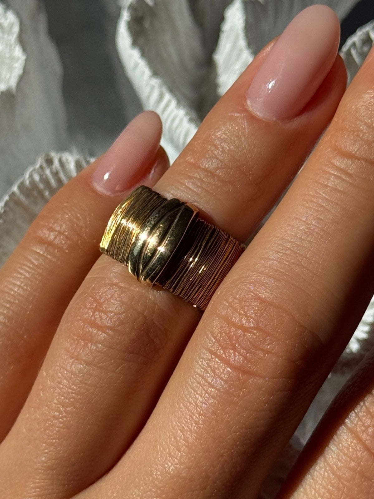Italy 925 Sterling Silver Gold Plated Ring Size 5.5