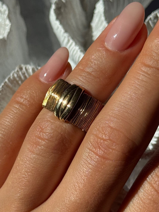 Italy 925 Sterling Silver Gold Plated Ring Size 5.5