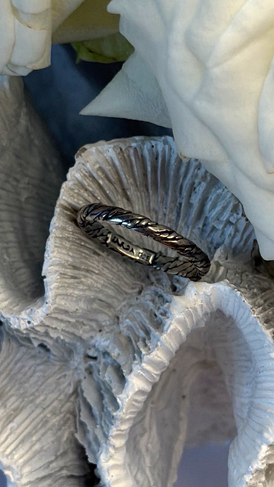 Pandora Rope Minimalist Band 925 Sterling Silver Ring Size 9