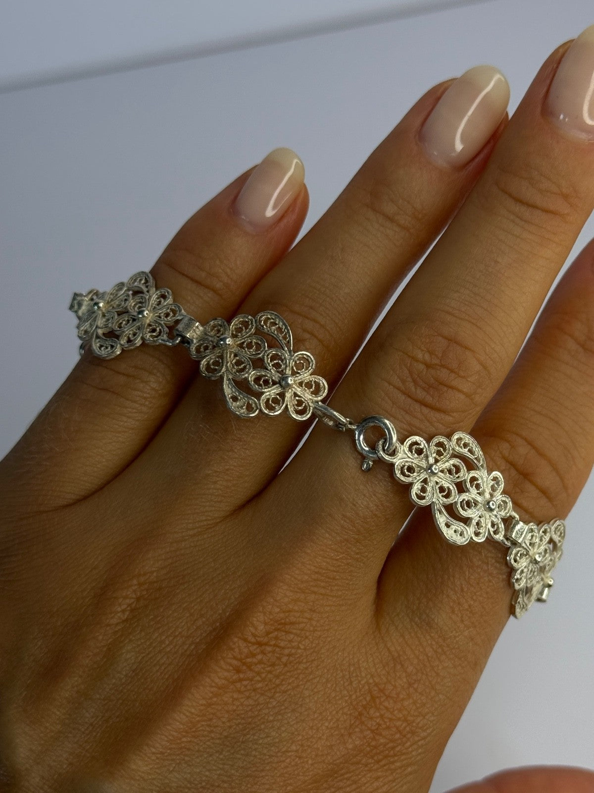 Vintage 925 Sterling Silver Bracelet Length 7.5